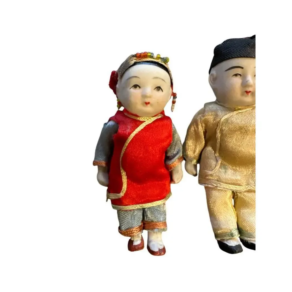 Vintage 1960 VINTAGE BISQUE DOLL MADE IN JAPAN. SET OF 2 DOLLS 3.5